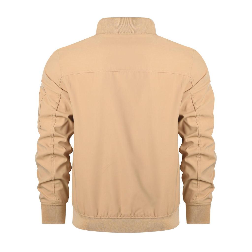 Men's Casual Stand Collar Pilot Jacket: Spring/Autumn Zipper Design, European Fit, Invoicing Available
