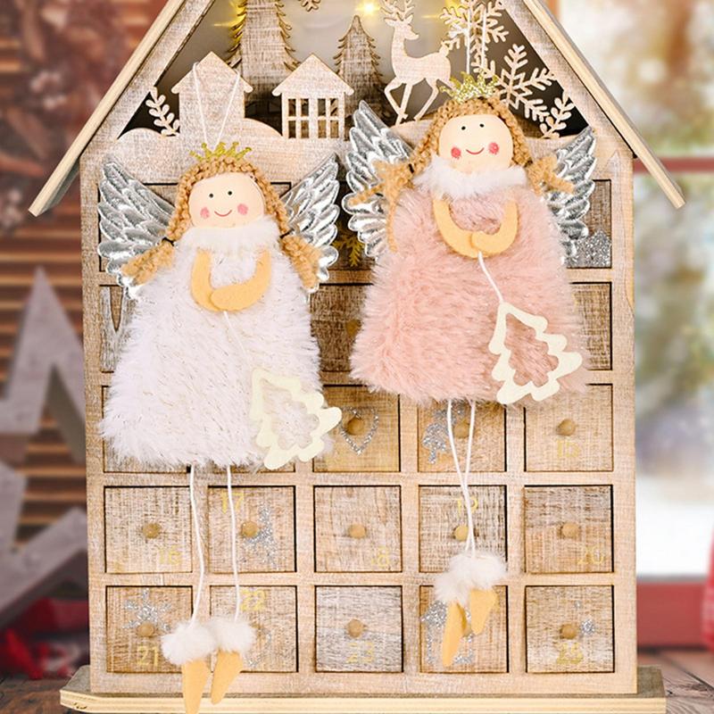 Christmas Angel Girl Doll Pendant Xmas Tree Hanging Pendants Angel Girl Plush Toy Christmas Home Decoration Kids Gifts