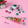 100PCS Wedding Favors Transparent Xmas Pattern Cone-Shaped Christmas Candy Bags Gift Pouch Pocket Pastry Bags Xmas Gifts Bags