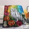 1PC Quilting Print FlAannel Blanket, High Quality Comfortable for All Seasons, Home Decor, Warmth and Comfort