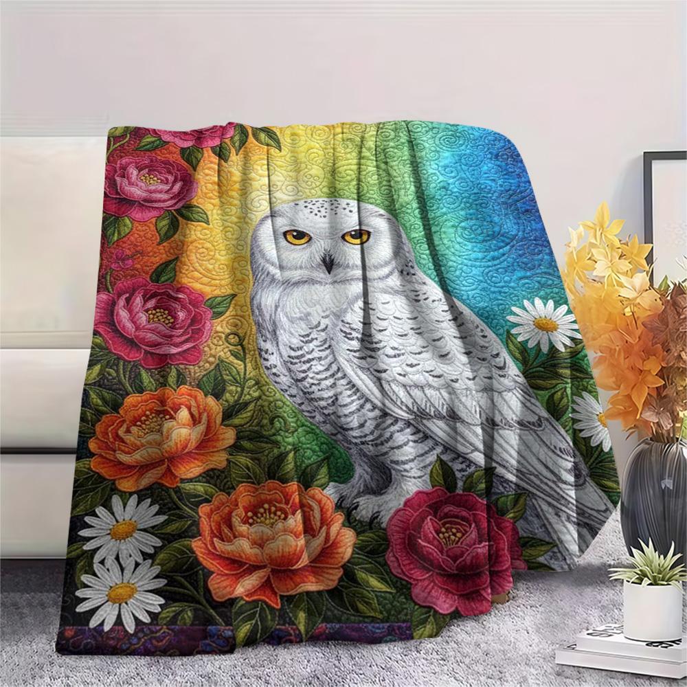 1PC Quilting Print FlAannel Blanket, High Quality Comfortable for All Seasons, Home Decor, Warmth and Comfort