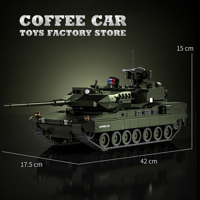 Non-Toxic Ww2 Heavy Tank Building Blocks Toys Armored Car Model Military Panzer 2A8 Moc Bricks Adults Children Kids Christmas Gift Home Decor