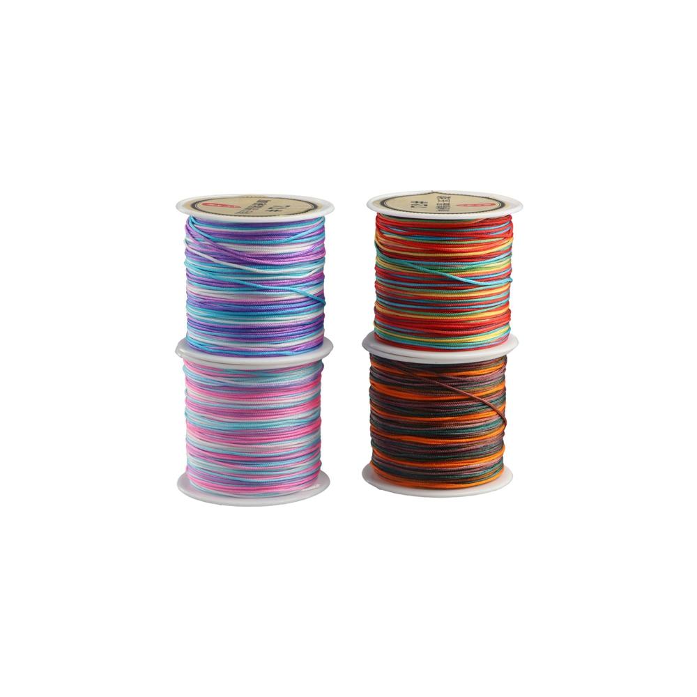 Nylon DIY Chinese Knot Jewelry Making Bracelet Rainbow Rope Braided String Thread Cord Macrame Cord