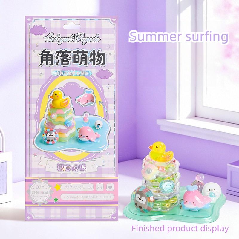 3D Crystal Stickers Cute Relief Stickers Fun Stacking Series Children's Toys Exchange Stickers Stationery School Office Supplies