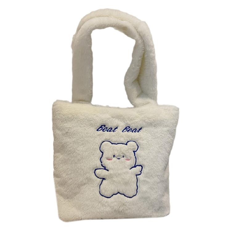 

Fashionable Plush Handbag for Women Comfortable and Organized Shoulder Bags білий