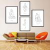 Black And White Lines Yoga Body Canvas Painting Modern Minimalist Posters Prints Wall Art Pictures Home Decor Living Room