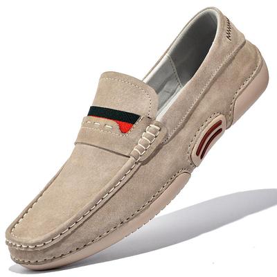 Übergröße Echtes Leder Herrenschuhe Slipper Rindsleder Wildleder Freizeitschuhe Herren Fahrschuhe Bequeme Mokassins Herren Flats Schuhe