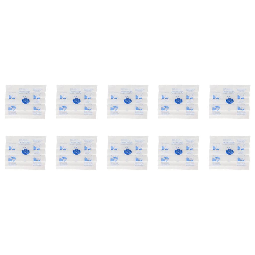 10pcs Disposable Cardiopulmonary Resuscitation Face Shield with One Way Valve Breathing Barrier