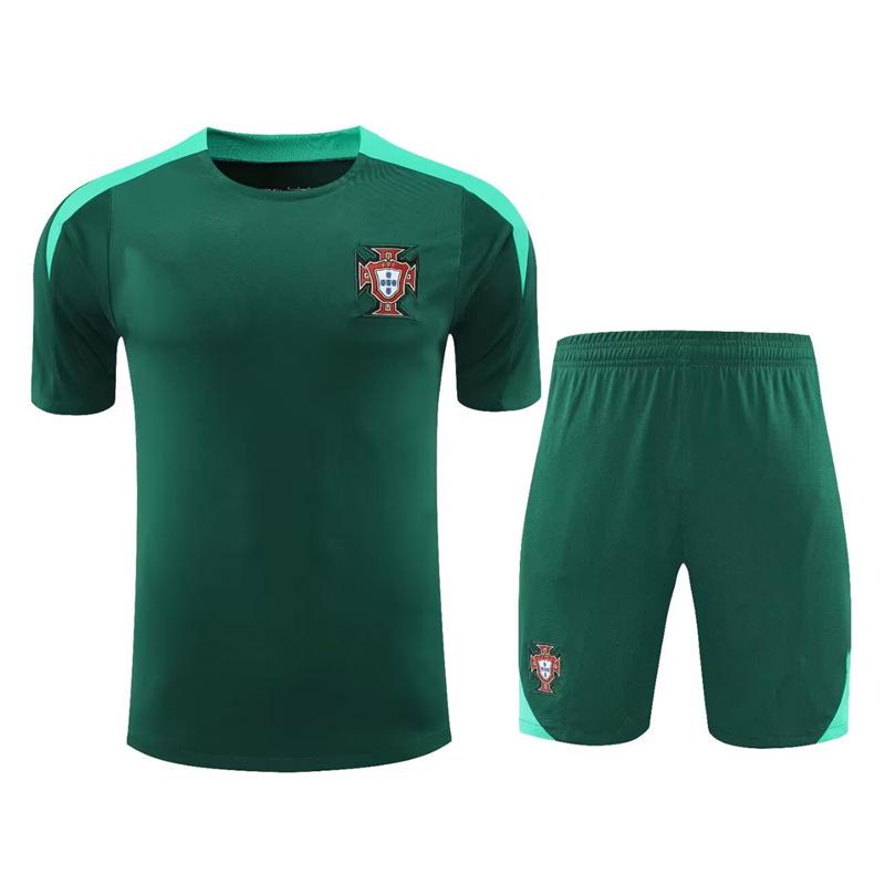 

Portugal Pre-match 2024-25 Warm-up Jersey & Shorts Set - Adult Football Training Kit Medium