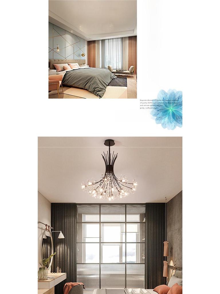 Dandelion Crystal Chandelier: Luxurious Nordic Style Living Room Light