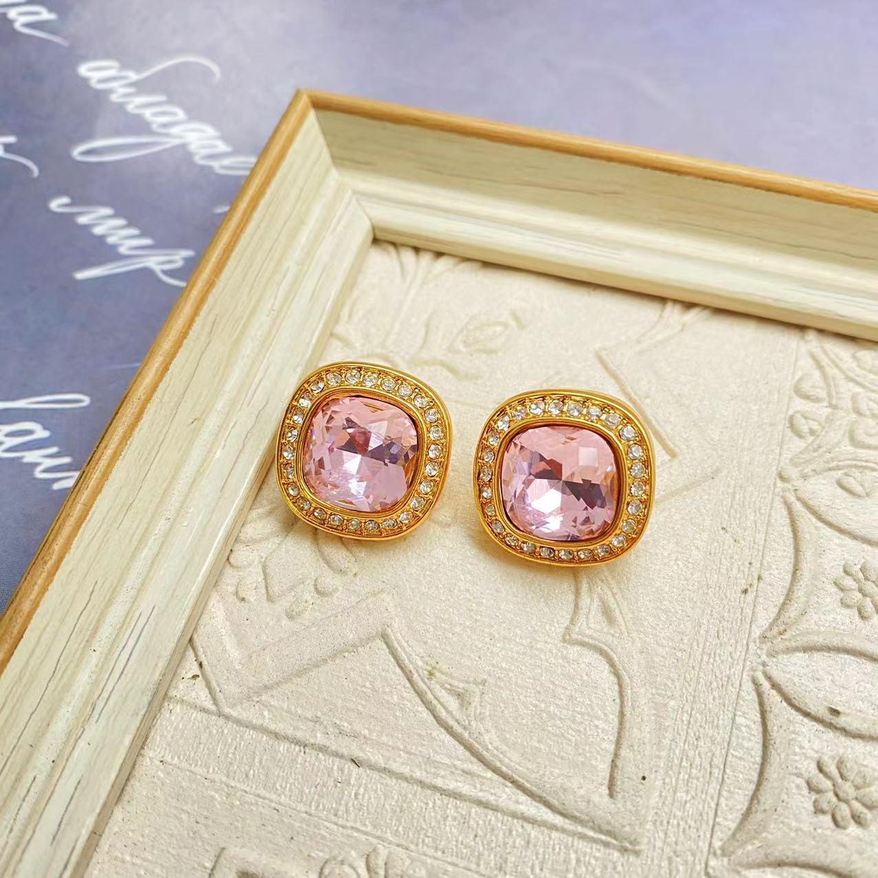 

Винтажный западный набор серег и ожерелья со стразами - Элегантные украшения в стиле легкой роскоши