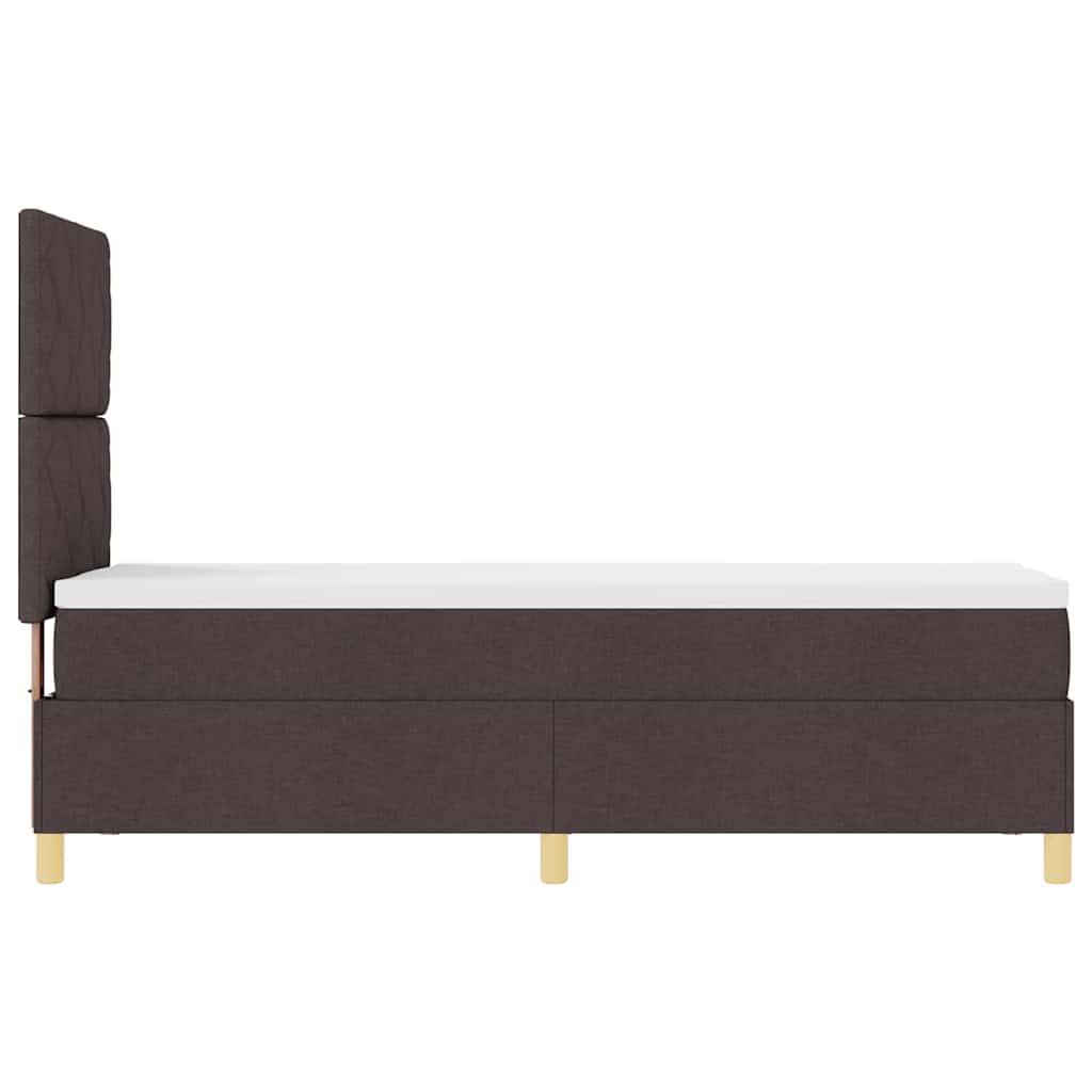 Boxspring Bed with Headboard Dark Brown 80 x 200 cm Fabric
