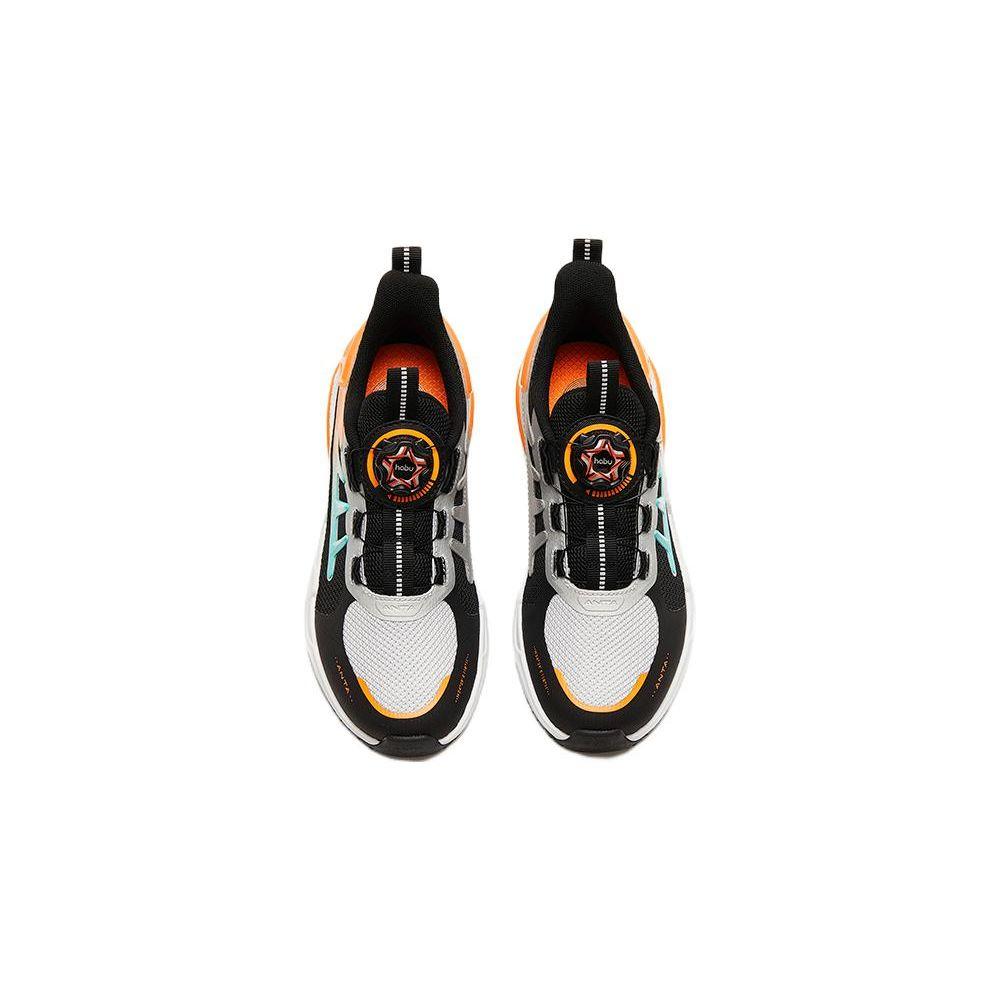 Anta Shocking Shock Absorption Wear Resistant Non Slip Low Top Kids Running Shoes Kids Running Shoes Black White Orange 312315521-1