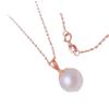Exquisite Russian Purple Gold Inlaid Round Pearl Pendant Women'S Rose Gold Plated Color Gold Light Luxury Versatile Necklace