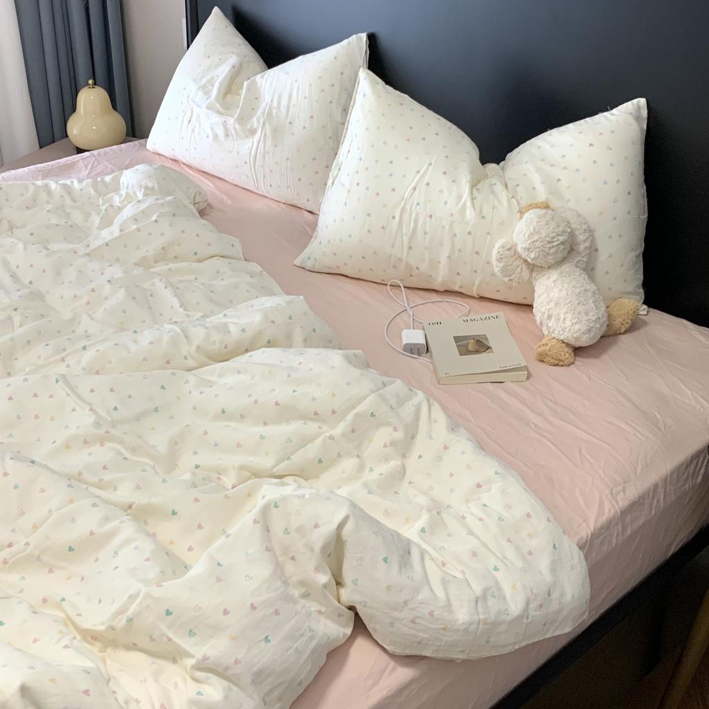 Live Broadcast Explosion Class A Maternal And Infant Grade Cotton Pure Cotton Double-Layer Yarn 4-Pcs Set Student Children'S Dormitory 3Pc Quilt Cover