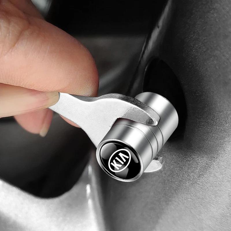 AANW1 4Pcs Aluminum Alloy Car Wheel Tire Valve Caps Stem Cover For KIA Rio Ceed Sportage Cerato Soul Sorento Picanto Optima K1 K2 K3