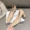 PU Leather Women Pumps High Heels Spring Square Toe Fashion Shoes Women Work Formal Shoes Elegant 2025 New zapatos mujer WSH4384