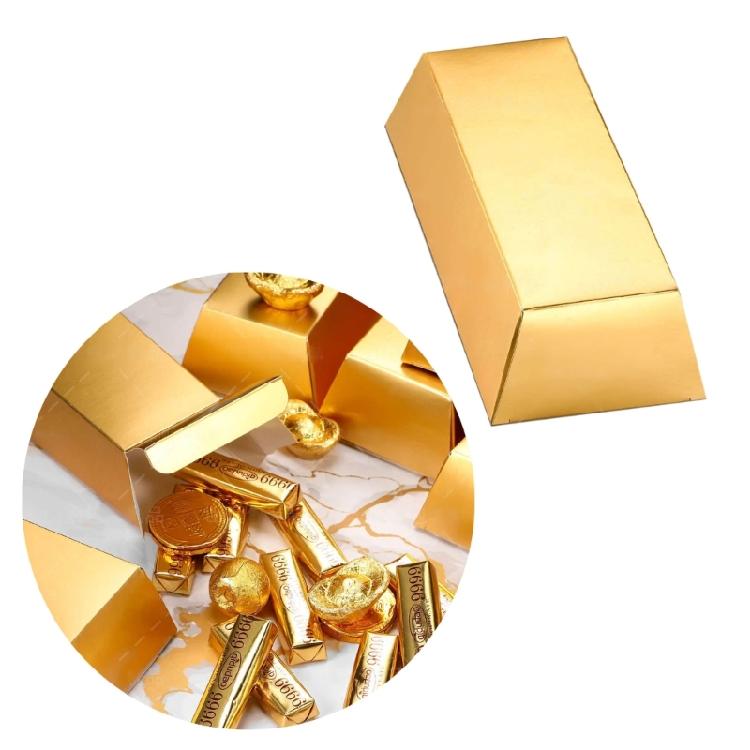 Decorative Gold Bar Candy Box for Home or Office Display and Small Item Storage
