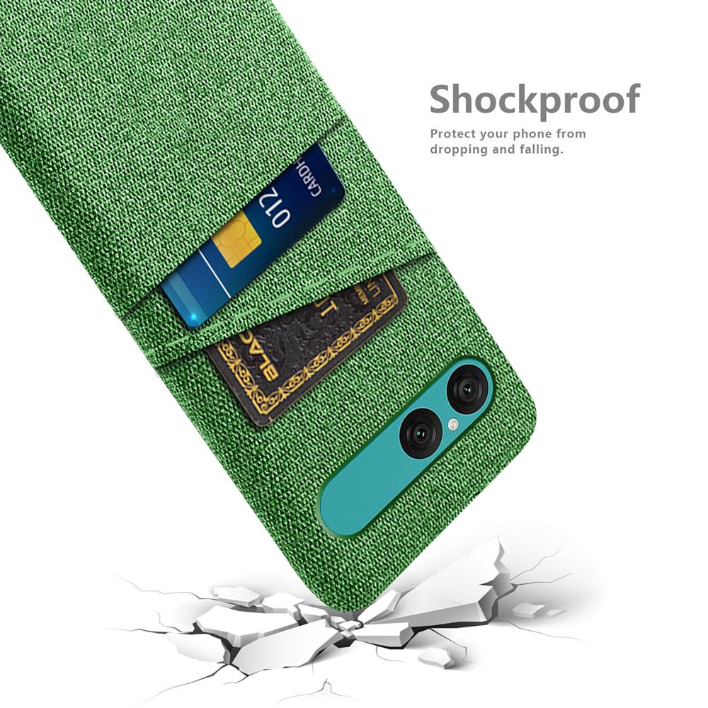 For Sony Xperia 10 VII Case Cloth + Hard PC Phone Cover with Dual Card Slots