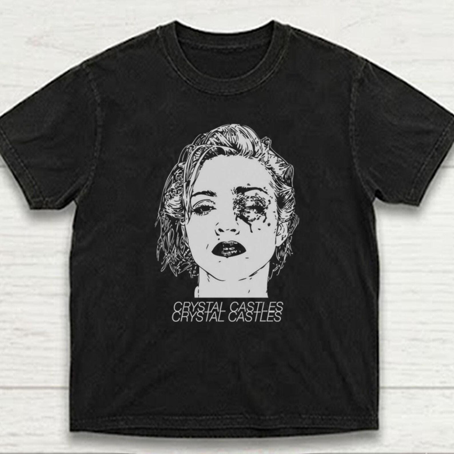 Cristal Castles Shirt, Vintage 90s Alt Rock Band Tee, Unisex Comfort Colors Shirt 2XL