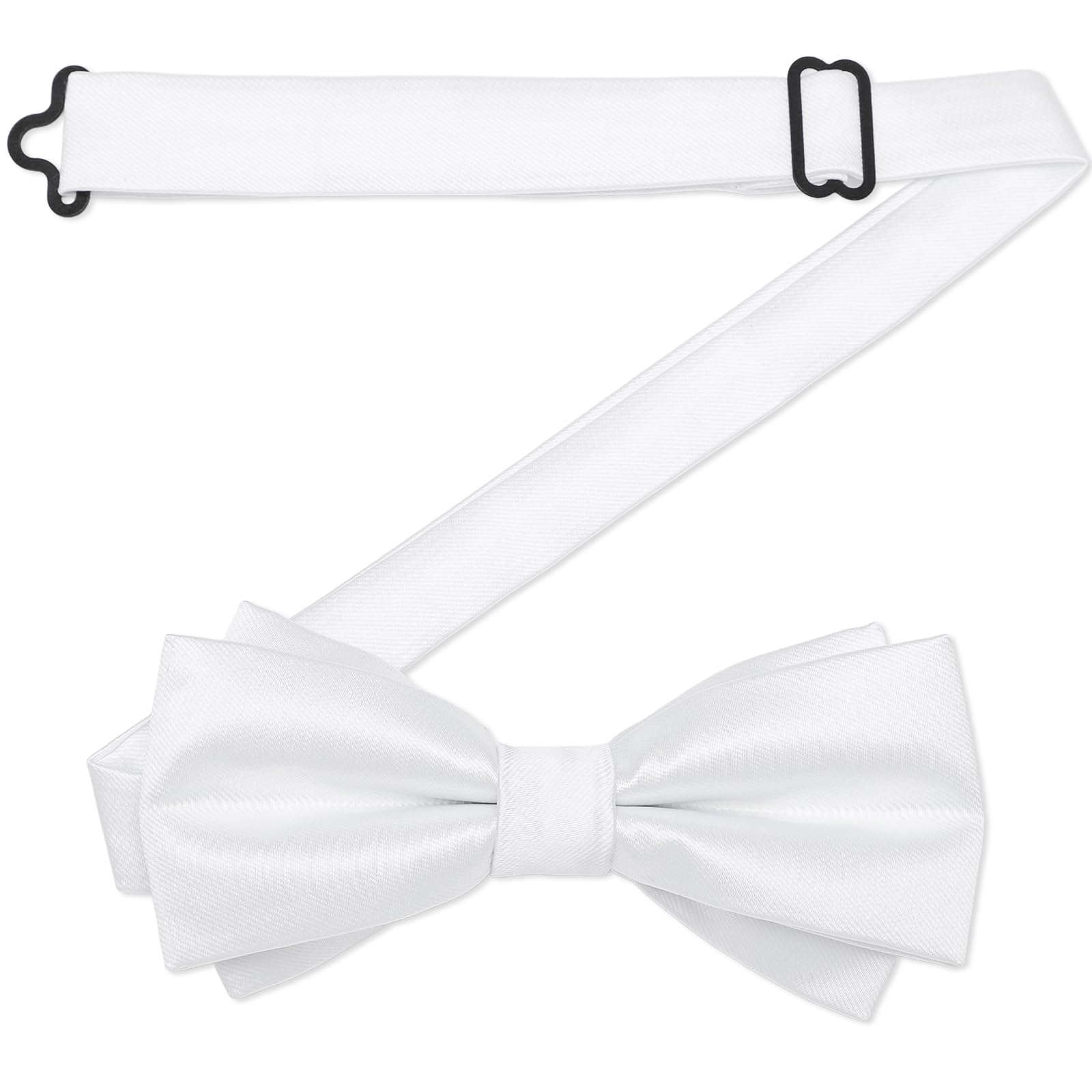 

[Segarty] White Necktie, 126cm, One-Touch, Double-Layer Bow Tie, Substantial Feel, Suitable for Adults, Easy to Wear, Adjustable, for Recitals,