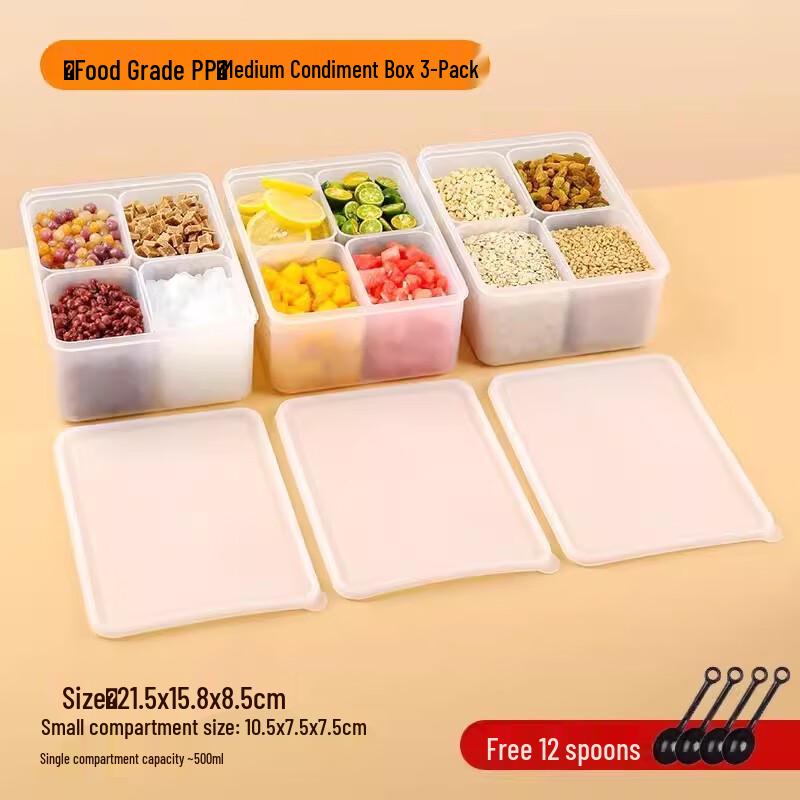 Multi-Grid Condiment & Ingredient Display Box