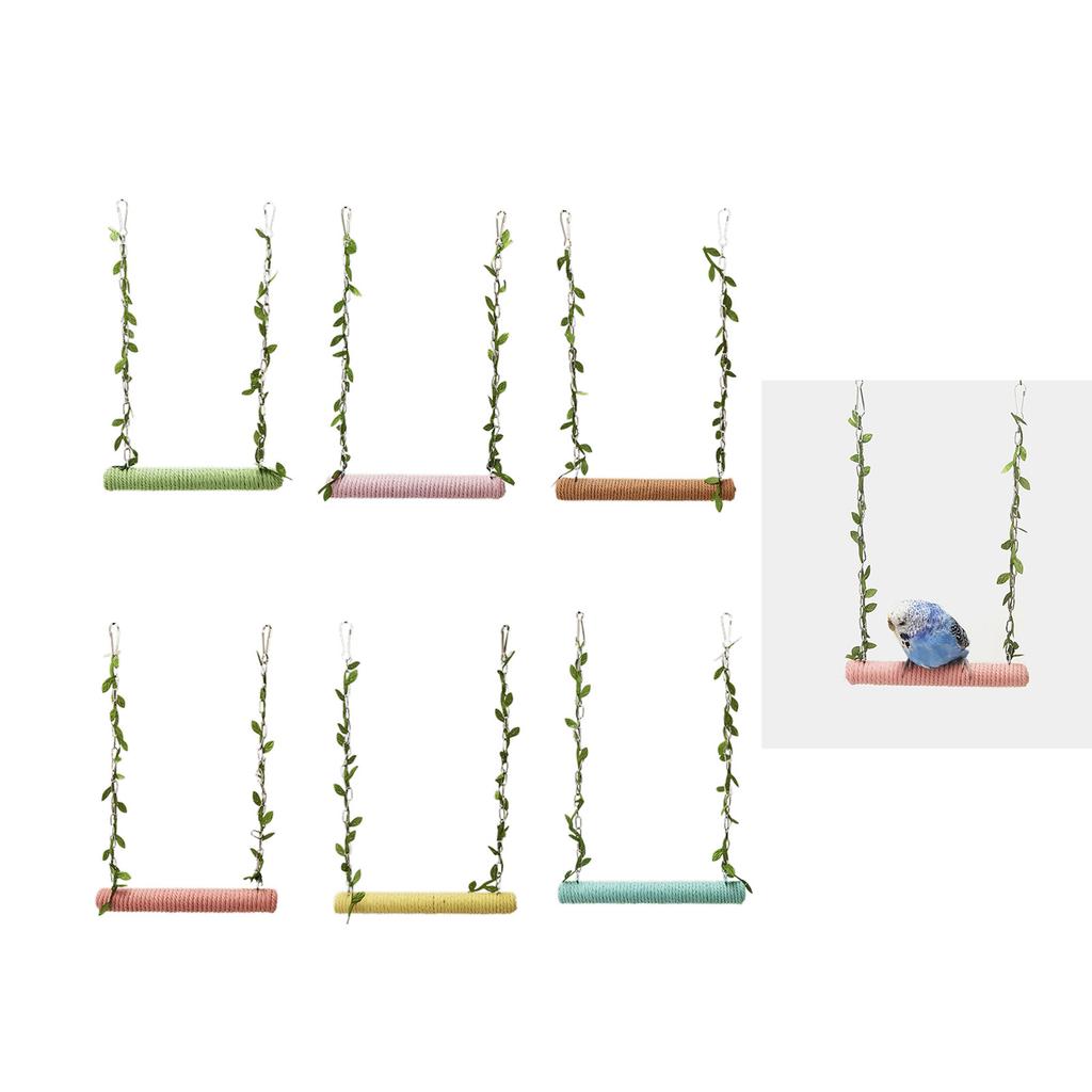 Parrots Bridge Hammock Swing Bridge Swing Standing Training Supplies Bridge Wood Hammock with Twisted Rope Toy