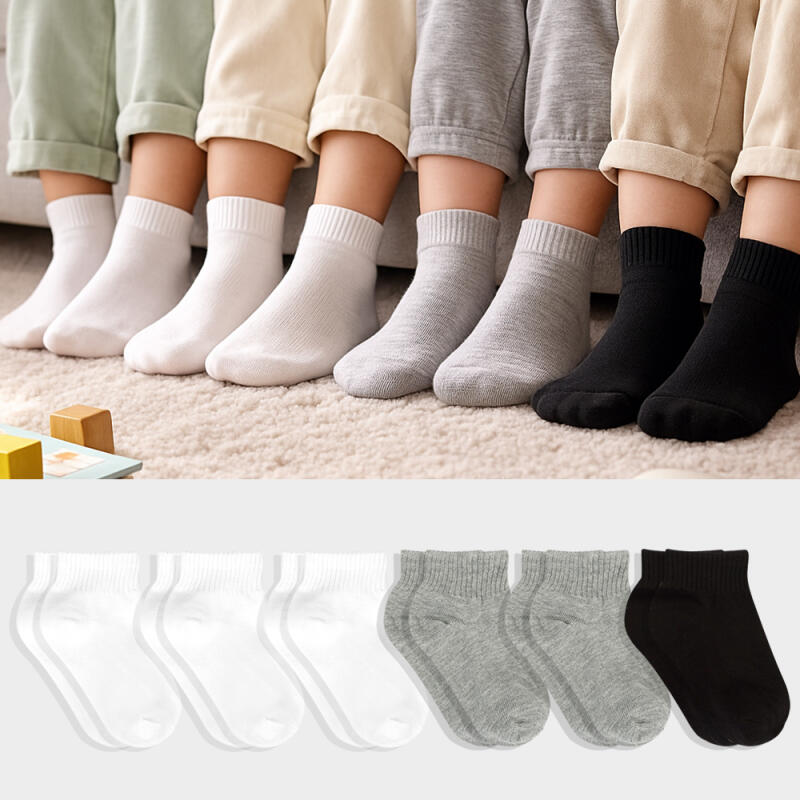 10-Pair Set of Basic Short Socks for Kids mix