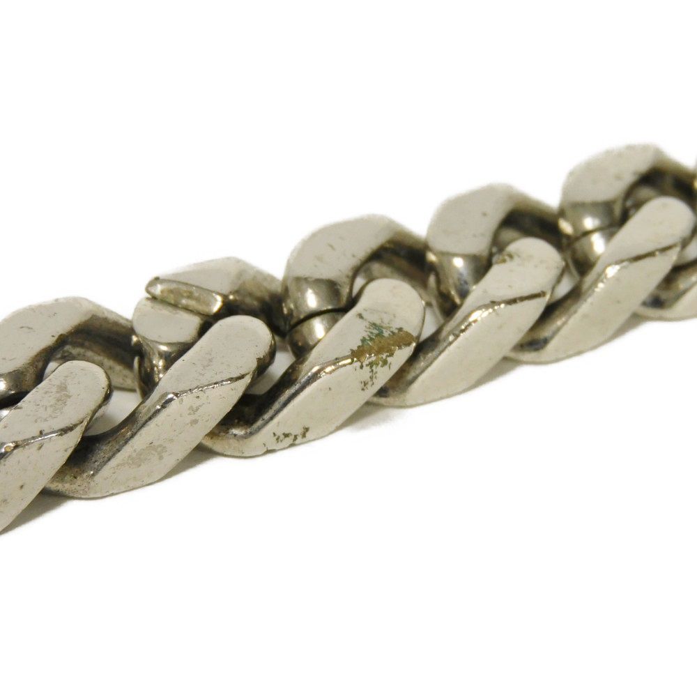 Used 12564 Collier LV Chain Links M69987 7984 LV Logo Flower Curb Chain Monogram Metal Silver Men's from Japan AUTHENTIC