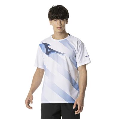 Tennis and Badminton Practice Short Dynamotion Size 62JAB011 Shirt, Sleeve, Moisture-Wicking, Quick-Drying, Fit, Unisex, Adult, White, XS,