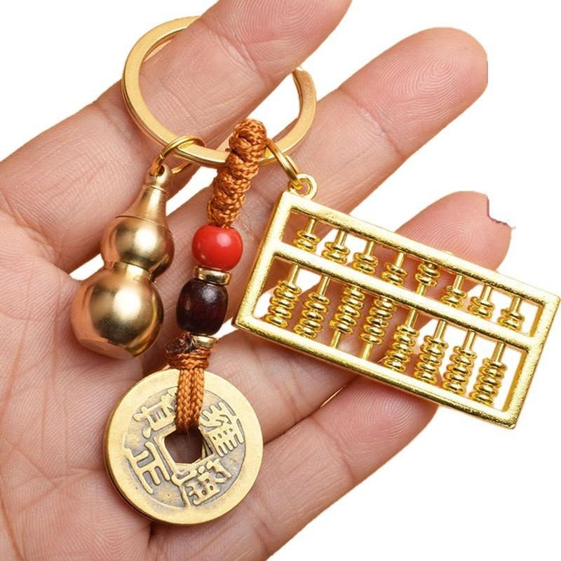 Chinese alloy movable abacus, keychain, pendant, metal accessories, decorative small gifts, pendant, advanced sense