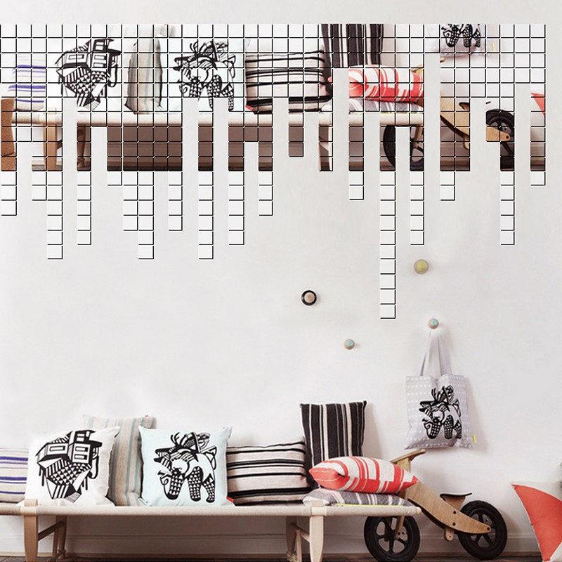 100Pcs/lot 2x2cm Mini Square Glass Mirror Mosaic Tiles For Wall Bathroom Diy Home Decoration Crafts Wall Artwork Decor