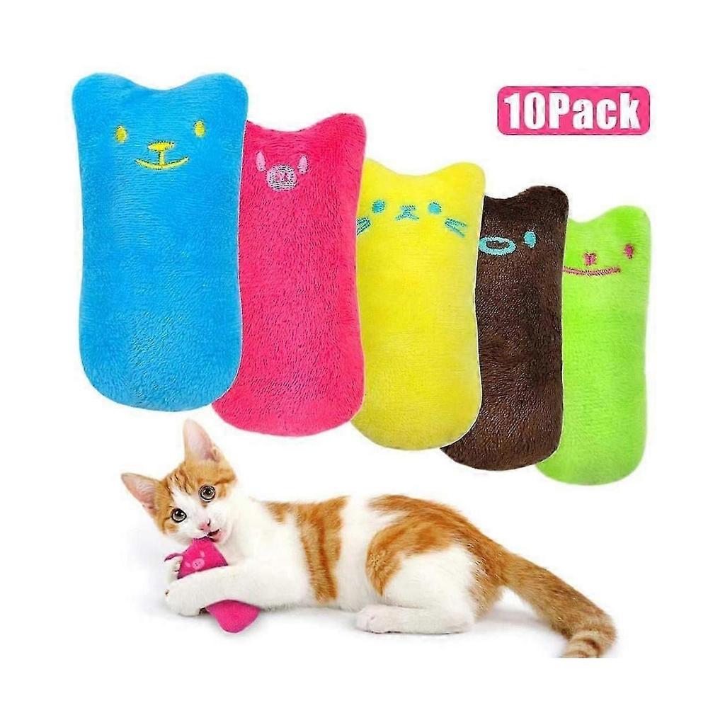 Catnip Plush Toys 10 Pcs Plush Thumb Shaped Cat Toys Interactive Chew Toys Catnip Toys Set Plush Toys Suitable for All Cats and Kittens