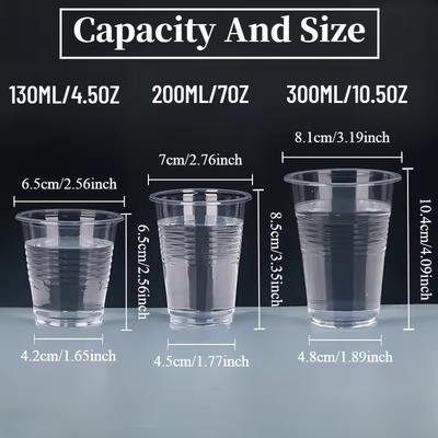 50/100PCS Disposable Clear Plastic Cup Outdoor Picnic Plastic Cup Beverage Coffee for Birthday Party Wedding Camping Supplies