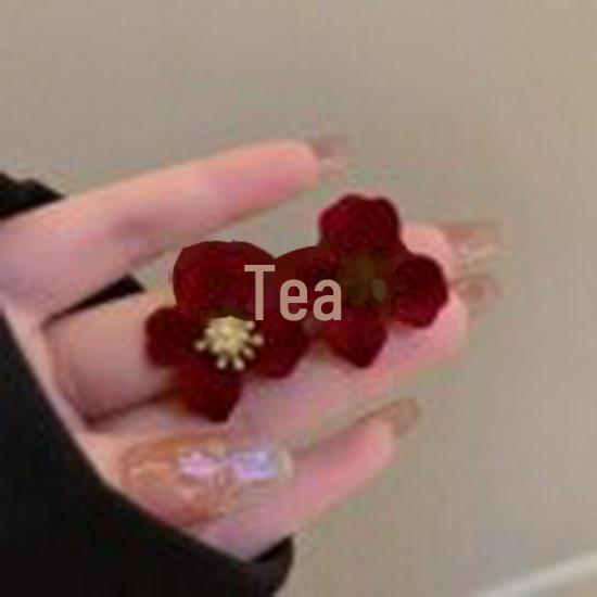 2025 Red Velvet Long Earrings - New Year's Hot Style, Versatile and Elegant for Weddings or Engagements