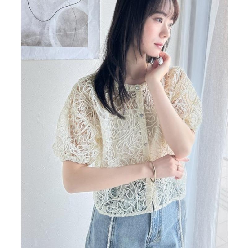 DIMANAF New 2025 T-Shirt Women Knitting Short Sleeve Hollow Lace Summer Style Basic Tops Tees Loose Clothing