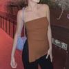 European and American New Sexy Strapless Solid Split Tube Top Top Sexy Knitted Chest Wrap Top