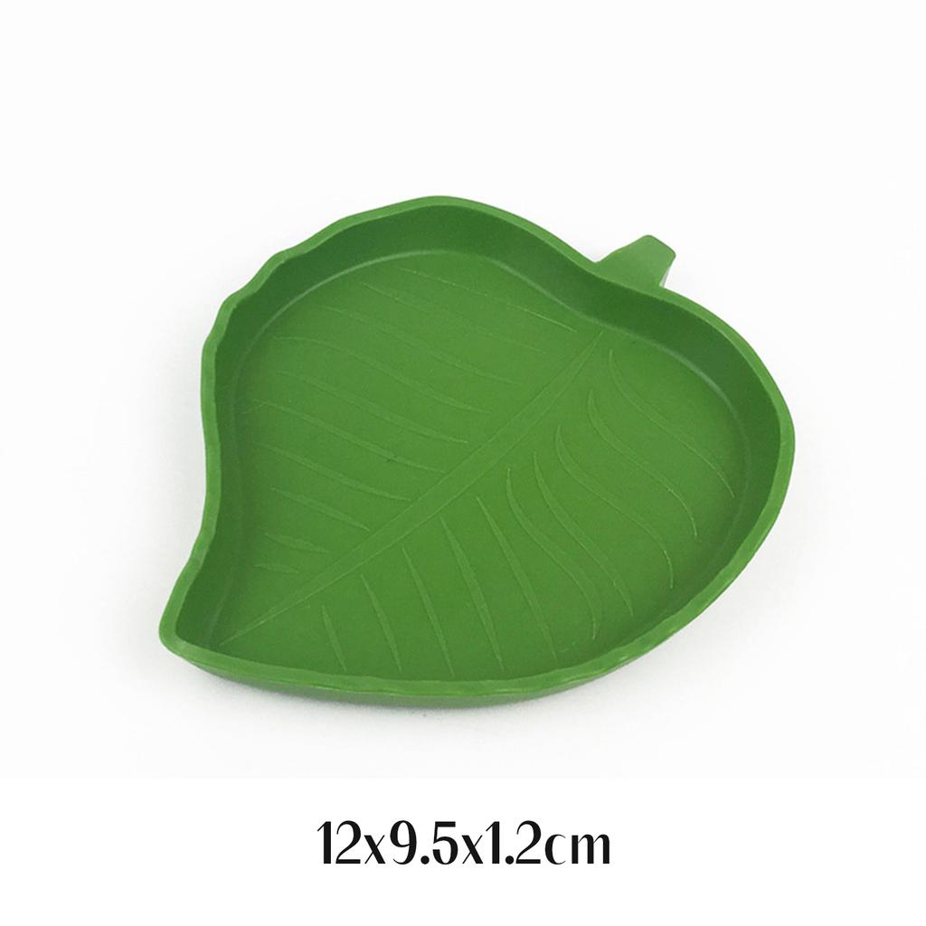 2pcs Leaf Shape Reptile Feeder Food Water Bowl For Turtle Lizards Hamsters Snakes Tortoise Gecko Small Pets Feeder Pet Supplies