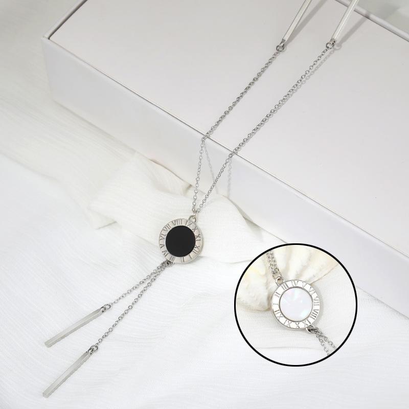 

Contemporary Design Korean Tassel Necklace With Geometric Elements For Fashion Womens серебряный