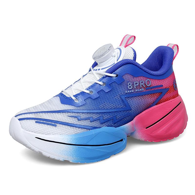 Boys 2025 summer new primary school children big children rotating buckle 8PRO running shoes girls outdoor light sports shoes