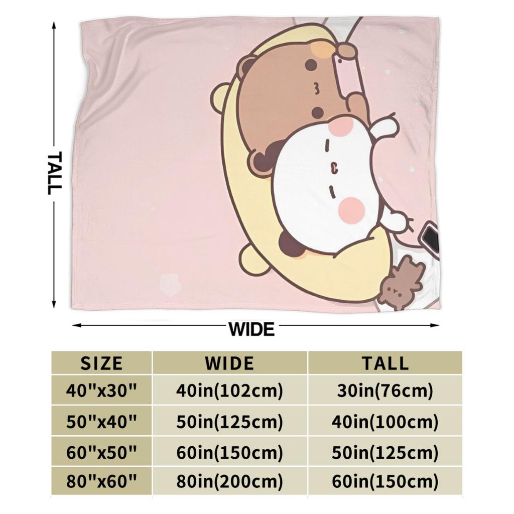Bubu and Dudu Blanket Velvet Panda And Brownie Bear Couple Warm Throw Blanket for Bedding Couch Bed Rug