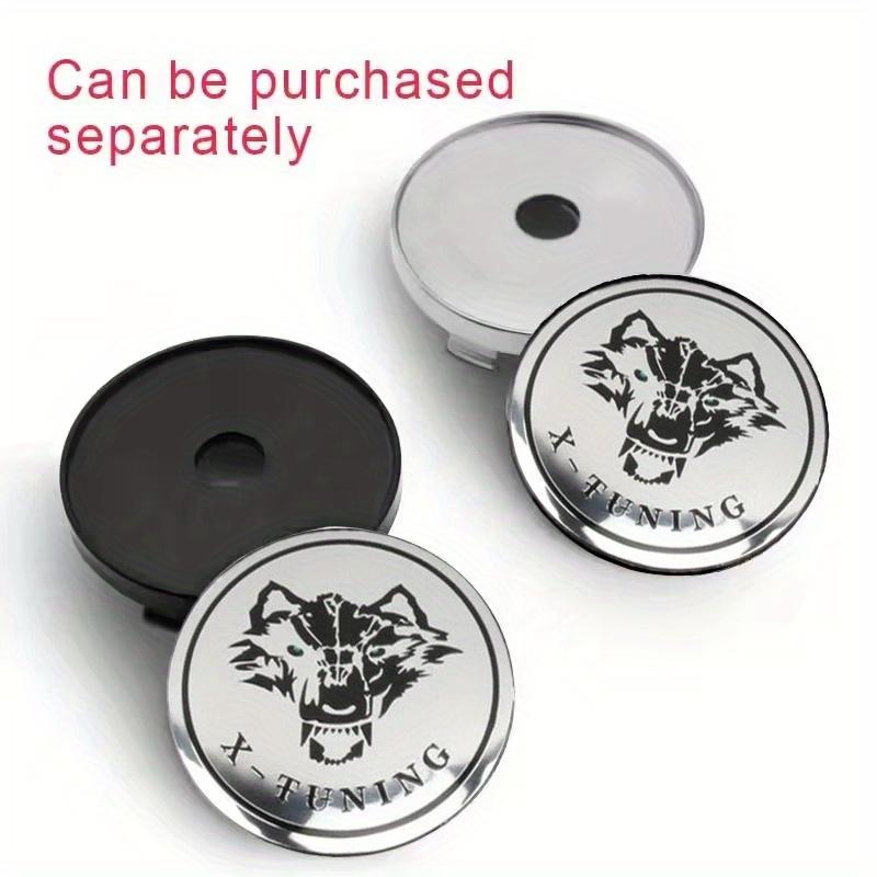 Four 60Mm/2.36-Inch Wolf Head Badges Modified for Car Wheel Center Caps, Suitable for Various Vehicle Models