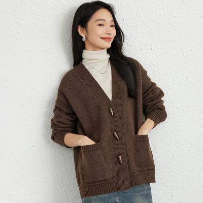 Autumn 2025 Women Sweater Knitting Basic Fashion Cardigan Long Sleeve Loose Casual Coat