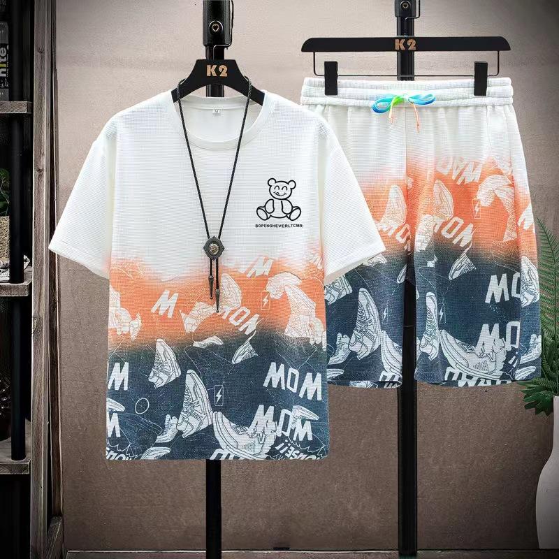Summer Set For Men T Shirt Sport Short Swear Men's Casual Print Short Sleeved Shorts Two-piece  Quick-drying Running Sportswear