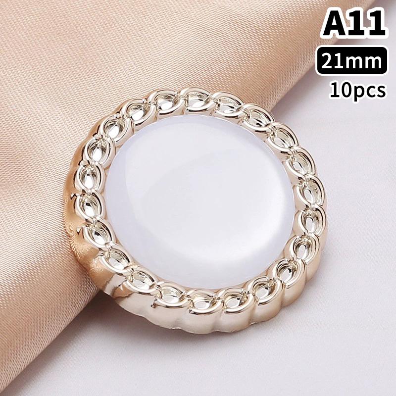10 Stück 18/21/25mm Blume Perle Gold Kunststoff Schaft Knöpfe für Damen Bekleidung Jacke Pullover Nähzubehör Scrapbooking