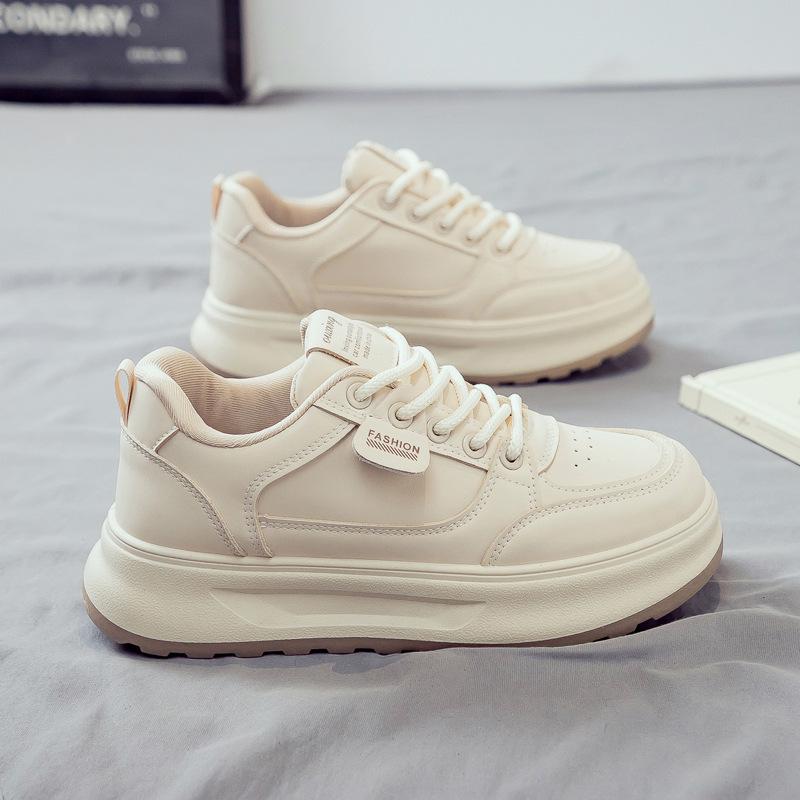 

Spring new little white shoes women s shoes versatile sports thick baseplate shoes spring and autumn 40 бежевый