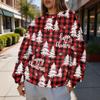 Women's Trendy Christmas Graphic Crewneck Sweatshirt Lightweight Casual Pullover Top for Holiday