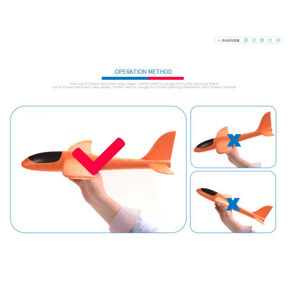 35CM DIY Hand Throw Airplane Toy Plane Model Kid Toy Hand Launch Throwing Glider Aircraft Party Game