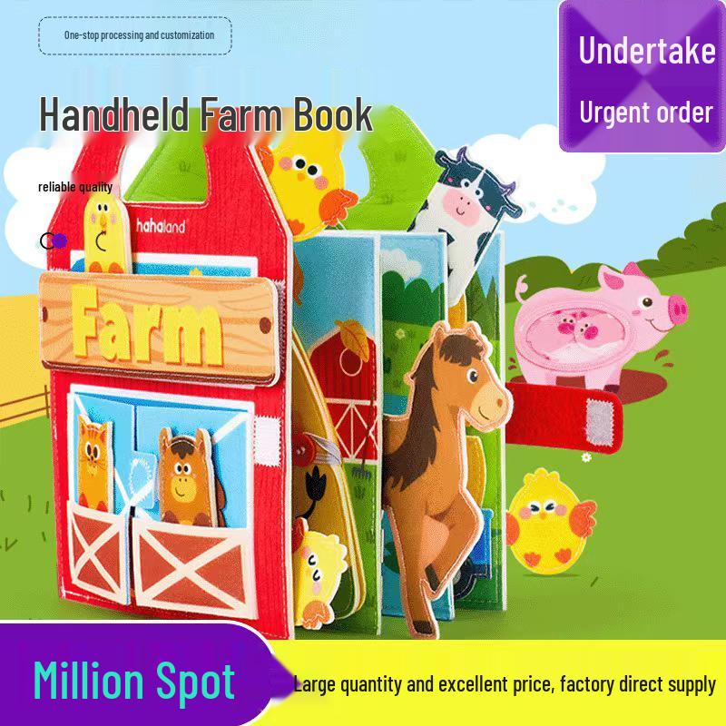 Animal Farm Felt Puzzle Book for Children's Early Education and Storytelling