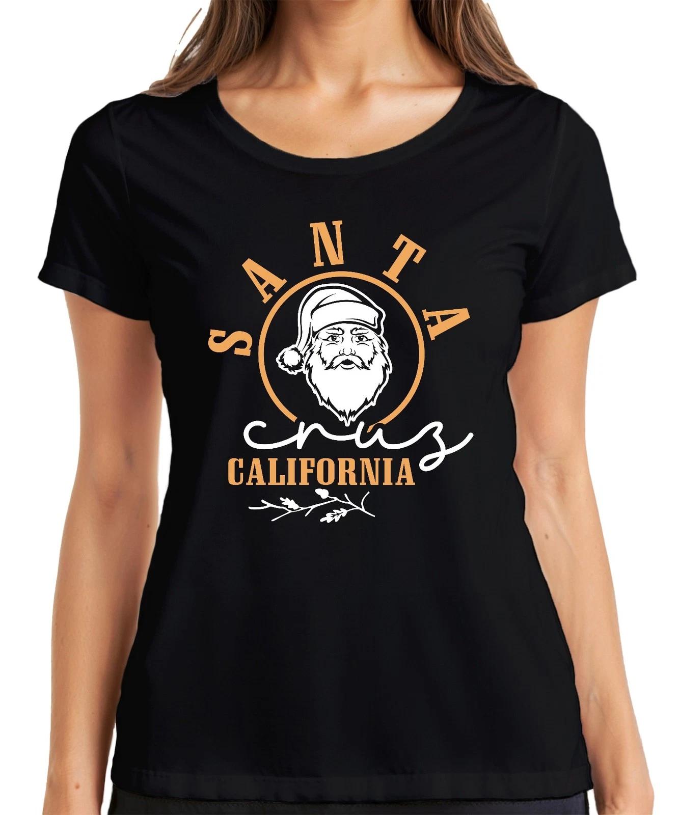 Santa Cruz Kalifornien Weihnachtsmann Weihnachten Strand Retro Damen T-Shirt L